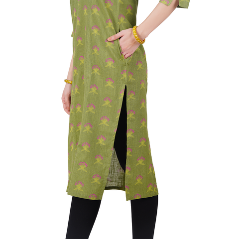 3 Panel Colour A-line Kurta Set