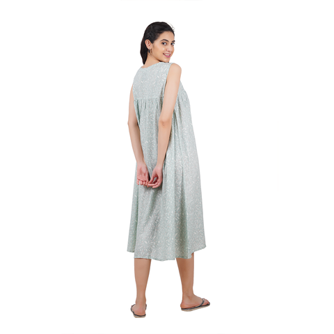Cotton Nighty with Yoke and Gathers