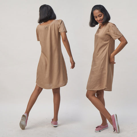 A-Line Puff Sleeve Dress
