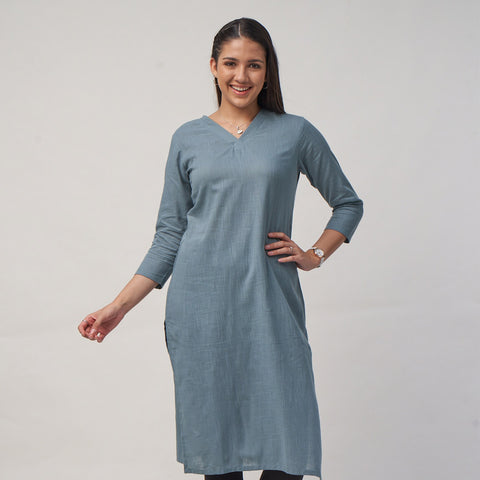 Kurta with Lapel Neckline 1