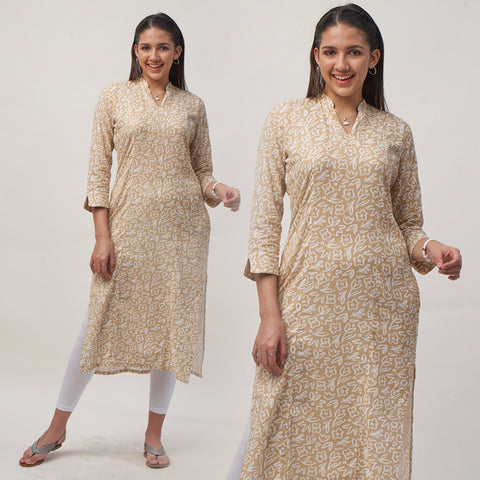3 Panel Colour A-line Kurta Set