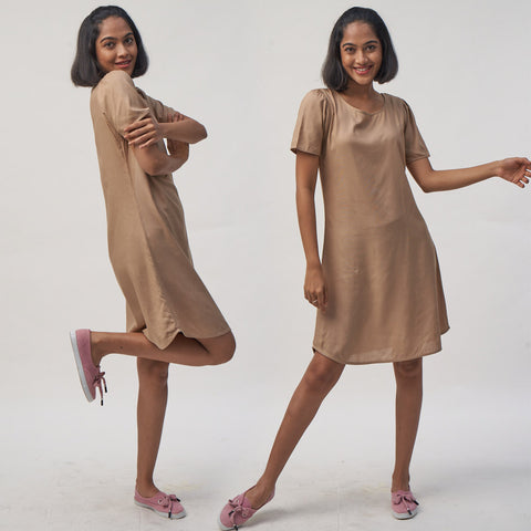 A-Line Puff Sleeve Dress