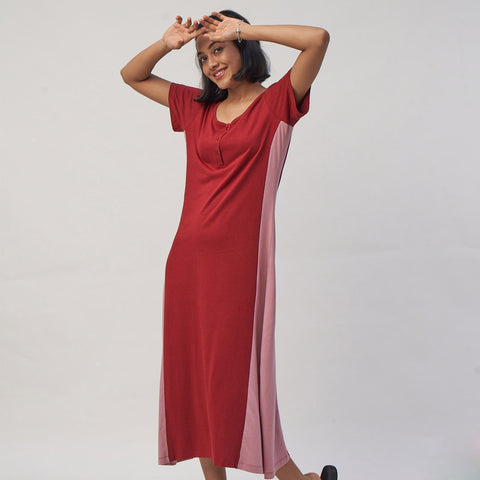 3 Panel Colour Blocked Nighty