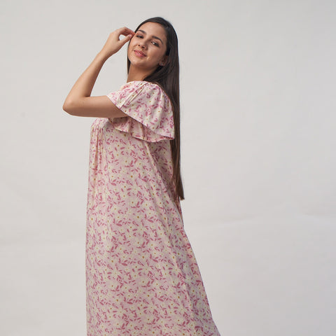 Nighty with Frill Sleeve and CF Gathers 1